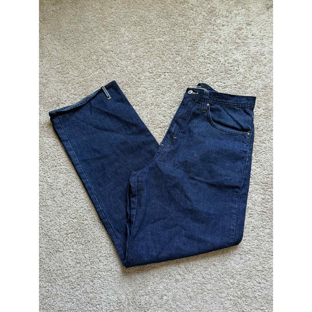Rocawear 100% Cotton Mid Rise Straight Leg Workwear Jeans Blue Mens 34W x 34L